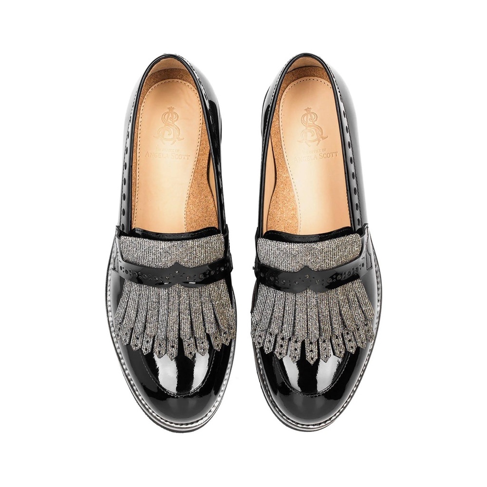 The Office of Angela Scott Mr. Pennywise Wedge Loafer Black Metallic Women’s 42